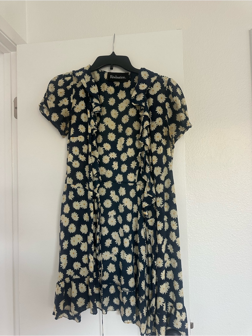 Realisation Par Navy Daisy Ruffle Wrap Mini Dress - Picture 2 of 4